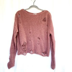 Distressed Mauve Sweater